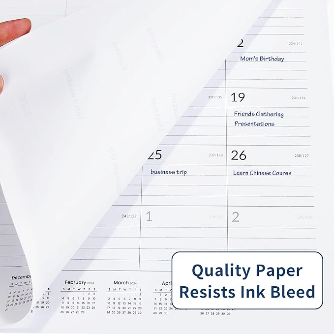 SUNEE Desk Calendar 2025-2026 17x12, 18 Months, JUL. 2025 - DEC. 2026, Academic Desk Blotter Calendar 2025-2026, School Year Large Calendar for Teacher, Black