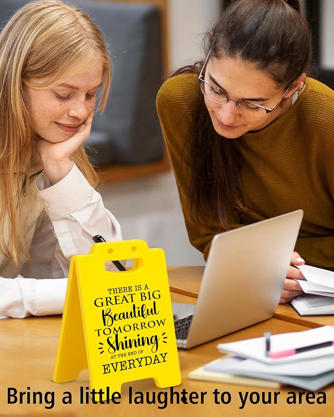 Inspirational Little Signs - There is A Great Big Beautiful Tomorrow Disney Home Office Classroom Decor, Positive Disney Gifts for Women Men