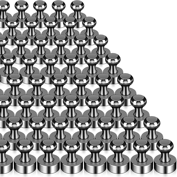 50 Pack Fridge Magnet, Black Strong Magnets for Whiteboard, Push Pin Magnets Refrigerator Magnets Small Strong Neodymium Magnet for Office, Classroom, Kitchen, Home