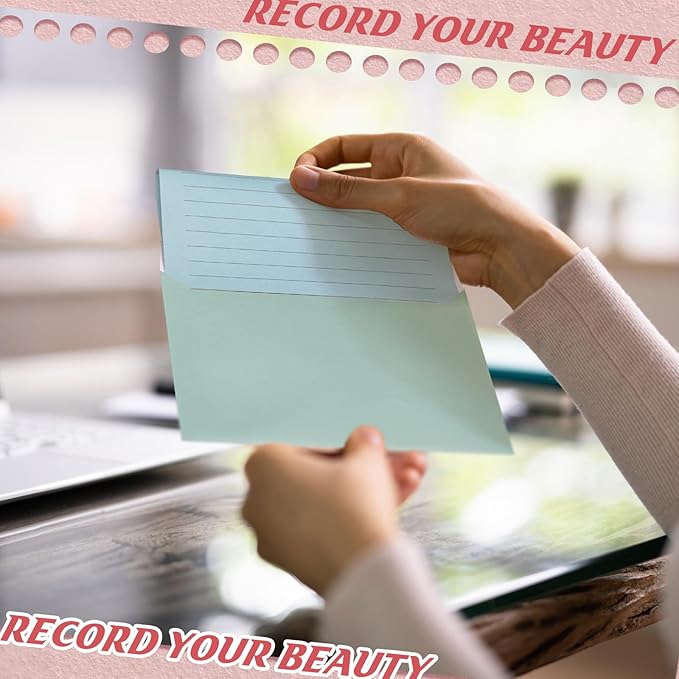 100 Pcs Stationery Lined Stationery Paper and Envelopes Set Includes 50 Letter Writing Paper and 50 Envelope for Office, 5.5 x 8.25 Inch(Pastel)