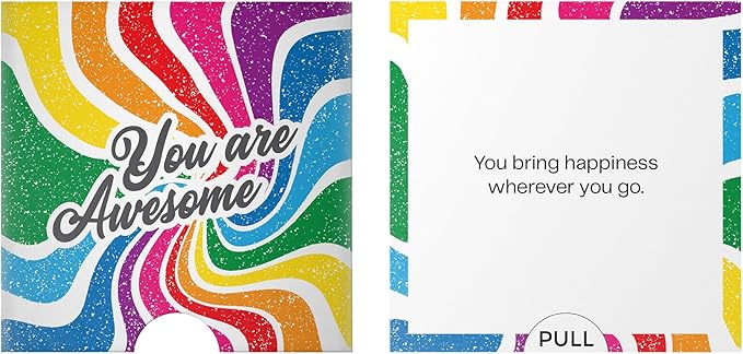 Dessie Awesome Mini Encouragement Cards - 40 Unique Cards w/Inspirational Messages, 2.5" x 2.5". Employee & Teacher Appreciation Gifts in Bulk