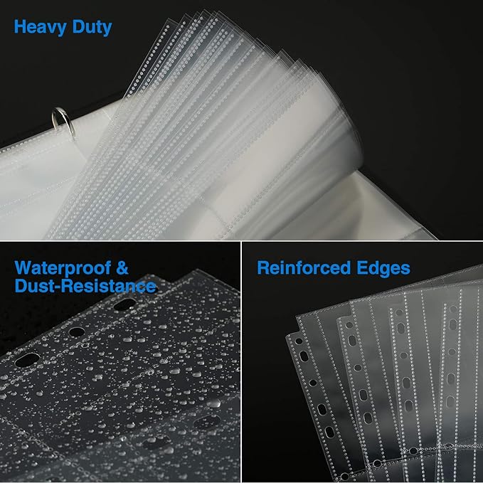 Sooez 30 Pack Heavy Duty Photo Sleeves for 3 Ring Binder (240 Pictures), 3.5x5 Plastic Album Refill Pages, Clear Archival Sleeves, Seed Binder Pages 8.5x11