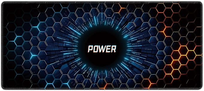 Hexagon Honeycomb Large Mouse Pad, Gaming Desk Mat, XXL Extended Keyboard Desk Pad, 35.4"x15.7" Non-Slip Rubber Base Big Mousepad with Stitched Edges for Home and Office