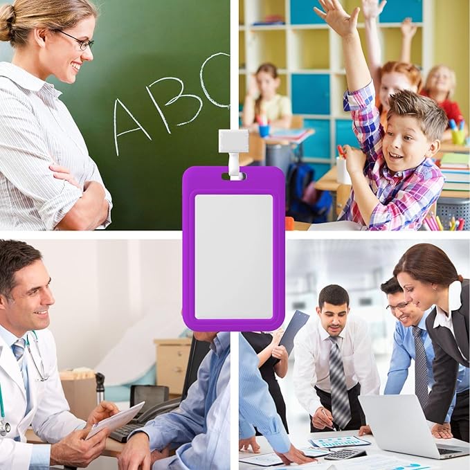 Custom Id Badge Holder Customizable Personalized Id Card with Photo Logo for Employee Work Office Staff Name Tag