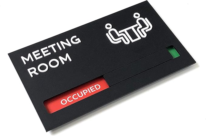 Kubik Letters Premium Meeting Room Sign - Do Not Disturb Sign - Meeting in Progress Door Sign - Office Sign - Sign Out - Office Door Sign - Door Signs for Office - Occupied Sign - Do Not Disturb Door Sign