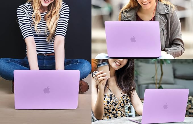 CISSOOK Case for MacBook Pro 13 Inch 2020-2025 Release M1 M2, Laptop Hard Shell Cover for MacBook Pro 13" A2251 A2289 A2338 Model with Keyboard Cover and Screen Protector, Matte Purple