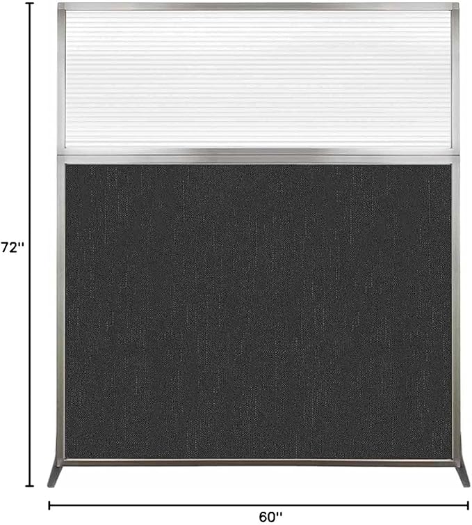Versare Hush Screen Portable Room Divider | Workstation Wall Divider | Freestanding Privacy Hush Panels | Clear Fluted Windows | Fabric Office Divider Screen | Great for Room Separation