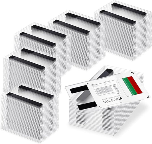 Ctosree 500 Pcs Magnetic Sign Holder Pallet Rack 5.5 x 3.5 Inches Magnetic Label Holder Clear Double Sided Window Display Frame Easy Front Opening for Window Door Office Schedule Store Home