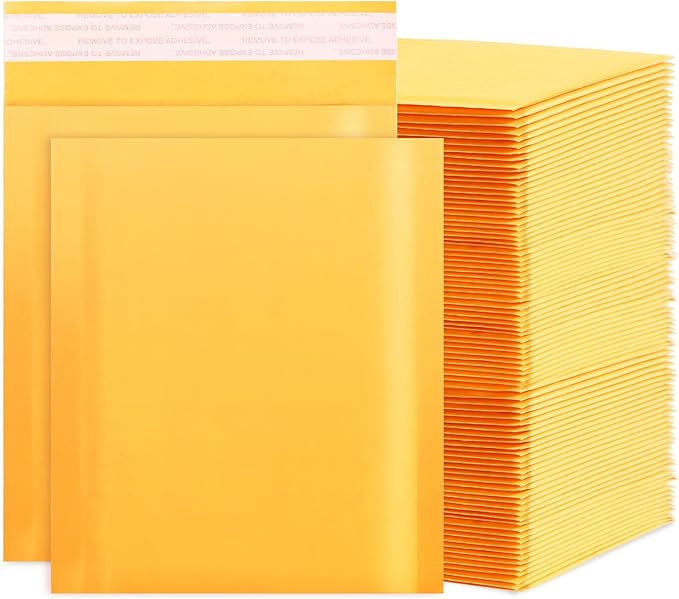 Kraft Bubble Mailers 6x10 Inch 100Pack Yellow Self-Seal Padded Envelopes Bubble Opaque Padded Mailers Shipping Bags for Small Businesses to Package and Mail Jewelry Cosmetics, Electronic Products