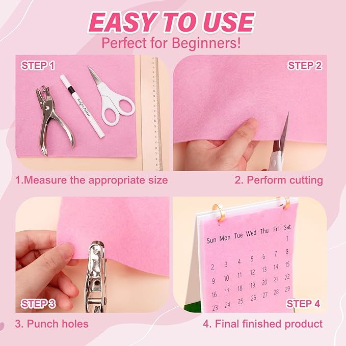 XSEINO 13 Rolls Pink Felt Fabric,8"x35"(20.5x90cm) 1.4mm Thick Soft Felt Fabric Sheet for Crafts,Pink Series Colors Soft Nonwoven Fabric,Fit for Decoration, Sewing,DIY Crafts Nonwoven Patchwork