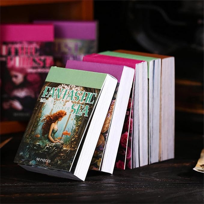 Aromoty 4 Sets 200 Pcs Washi Stickers Book Kit for Journaling, Vintage Aesthetic Gothic Magic Scrapbook Stickers for Scrapbooking Bullet Junk Journal Supplies Planner Stationery Collage Craft Gifts