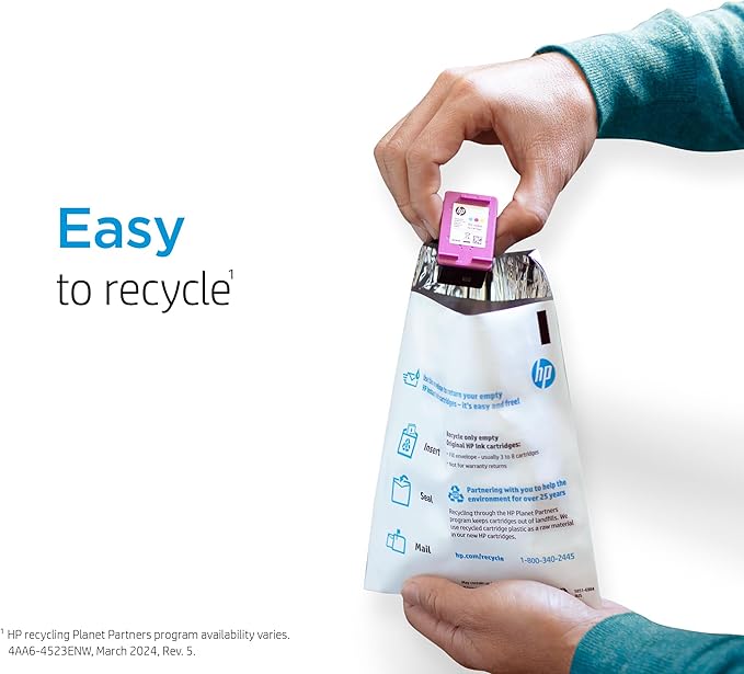 HP 63XL Tri-color High-yield Ink Cartridge | Works with Printer Series: DeskJet 1112, 2130, 3630; ENVY 4510, 4520; OfficeJet 3830, 4650, 5200 | Eligible for Instant Ink | F6U63AN