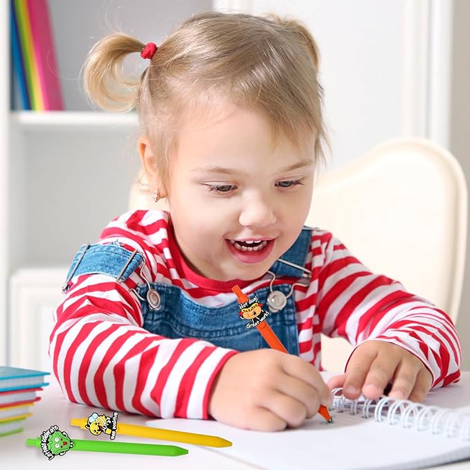 Phrase Pens 10Pcs Funny Cute Novelty Gel Pens Aesthetic kawaii Black Ink Pen Ballpoint Saying Word Animal Positive Pen Accessories Bulk Teacher Supplies Party Favor Back to School gifts for Girls