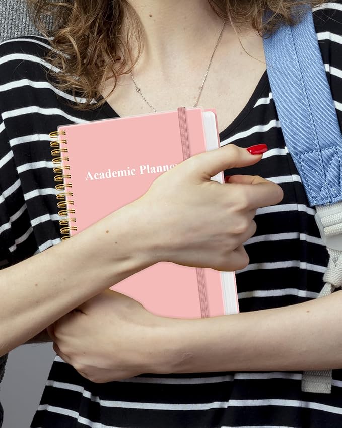 Academic Planner for 2026 or Anytime - 5.8" x 8.5" Undated Weekly Student Planner For Homeschool, High School, College & Nursing Students, 200 Pages, Pink