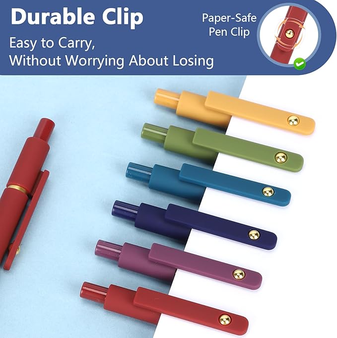 FIOVER 12Pcs Gel Pens, 0.7mm Medium Point Smooth Writing Pen, Black Gel Ink Journaling Supplies for Note Taking, Cute Aesthetic Office School Supplies Gifts for Women(12PCS Black Ink)