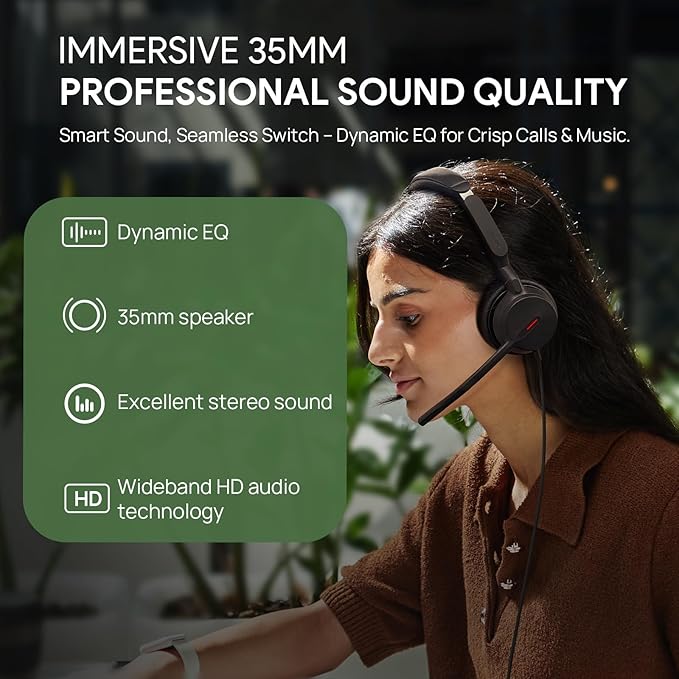 Yealink UH44 Teams Certified USB Headset - Noise Cancelling Mic, Single-Ear Design with Pivotable Boom, Monaural Audio for PC/Laptop with Inline Controls, USB-C/A & Busylight