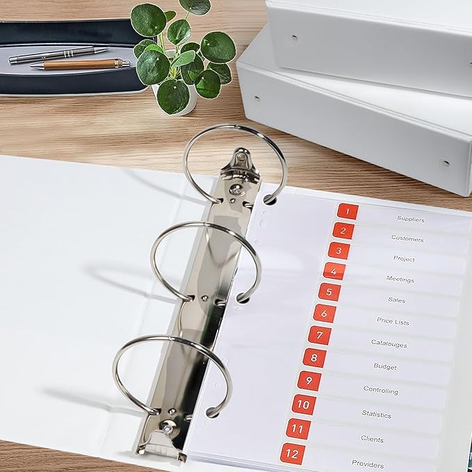 Comix Sturdy 3 inch Round Ring View Binder, Basic 3 Ring Binder 600-Sheet Capacity, Fit 8.5" x 11" Paper, 10 Pack (White)