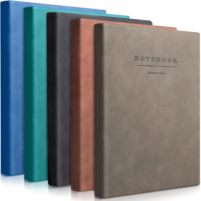 SATINIOR 5 Pack A4 Notebooks Large Journal 360 Pages Leather Softcover Hardcover Notebooks Thick Paper Lined Notepad for Office School Business Note Taking Writing, 8.5'' x 11''(Mixed Color)