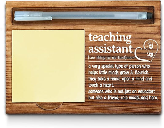 Teaching Assistant Sticky Note Holder, Office Decor, Thank You Appreciation Gifts for Women, Self-Stick Note Pad Holders WPP20