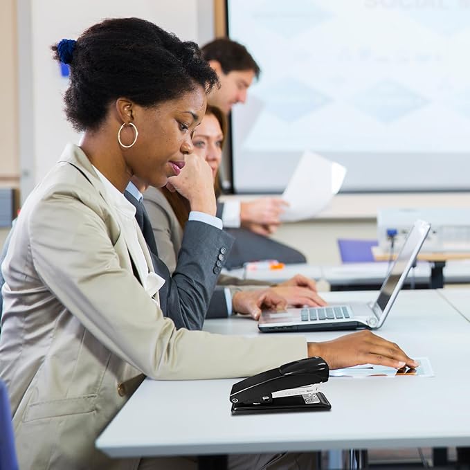 9 Pcs Desktop Stapler Bulk, Metal Desktop Staplers with 6000 Staples, Heavy Duty Office Stapler 25 Sheet Capacity Office Staple for School Office (Black)