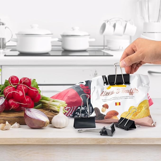 2 Inch 32 Pack Extra Large Binder Clips, Jumbo Paper Clips, Big Paper Clamps, Binder Clips Large Size for Home, School and Office Supplies