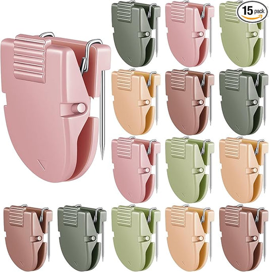 15 Pcs Cubicle Clips Fabric Panel Cubicle Accessories Fabric Partition Panel Wall Clip Office Photos Wall for Notes Memos Standard Size, 40-Sheet Capacity (Maillard Color)