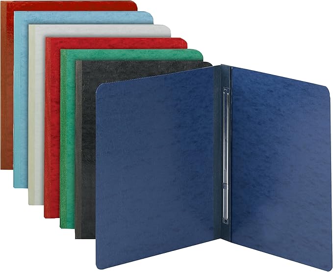 Smead Pressboard Report Cover, Metal Prong Side Fastener with Compressor, 3" Capacity, Letter Size, Dark Blue, 25 per Box (81351)