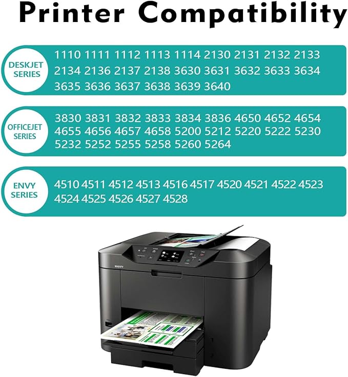 63XL Ink Cartridges Replacement for HP 63 XL Black Color Combo 3-Pack Work with 4520 3830 4650 5258 5255 4652 4655 4512 4510 46543630 3632 3634 3833 3631 5200 5252 2132 2130 1112 Printers