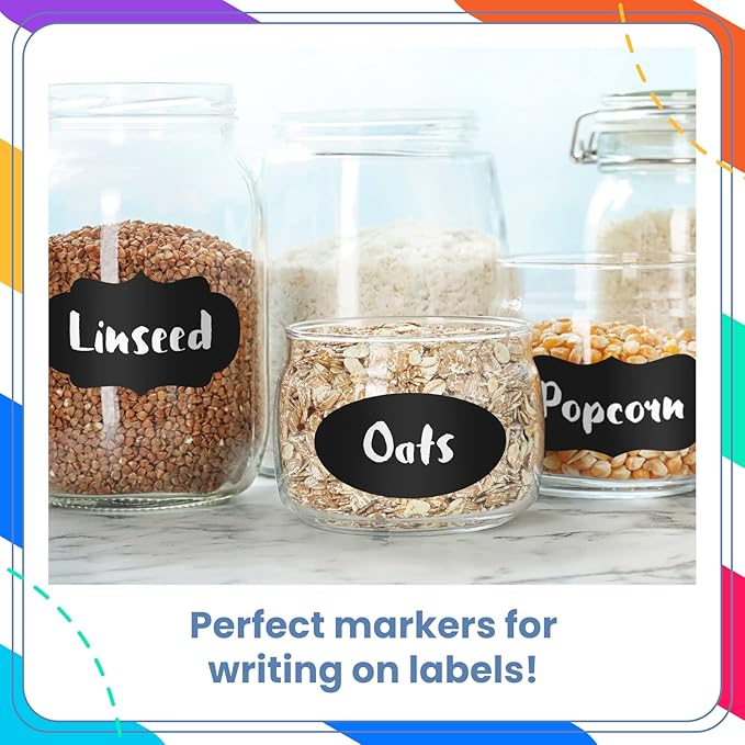 Chalkola White Chalk Markers for Blackboard, Chalkboard Sign, Window, Bistro, Car, Glass (5 Pack 6mm) - Liquid Chalkboard Markers Erasable - Paint Chalk Pens Washable Ink Reversible Tip