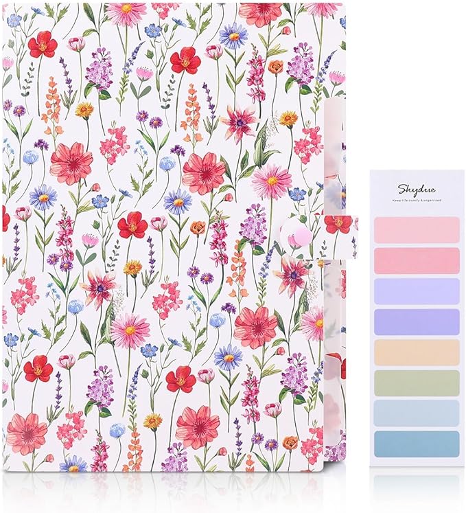 SKYDUE Expanding File Folder with 5 Pockets, Accordion File Organizer,Portable Receipt Paper Documents Organizer,Letter Size Filing Folder School Office Supplies,White