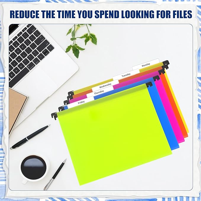 100Pcs 3 1/2 Inch Hanging File Folder Tabs Plastic Tabs for Hanging File Folders and Inserts Clear File Folder Tabs Insertable Plastic Tabs for Back to School Organizer Office Room