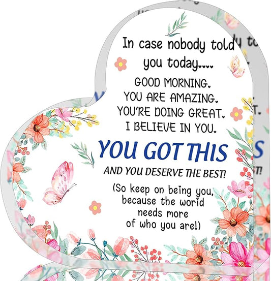 Appreciation Gifts for Women, Thank You Gifts, Affirmations Heart Shape Acrylic Sign, Inspirational Gifts, I Believe In You Sign, Office Gift, Thank You Gifts For Women Nurse, Teacher, Boss, Coworker