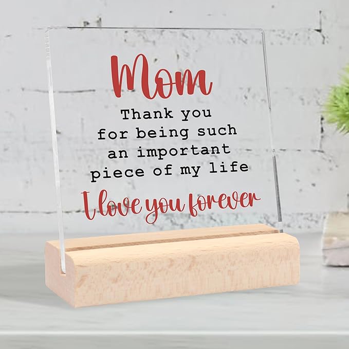 Mothers Day for Mom Birthday Gifts Best Mom Ever Gifts Cool Gifts for Mom Birthday Clear Desk Decorative Sign Mothers Day Anniversary Christmas Birthday Gifts for Mom from Daughter Son