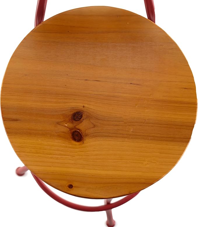 The Lakeside Collection Adjustable Swivel Stool with Back - Red