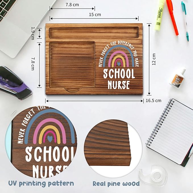 School Nurse Appreciation Gifts Note Pad Holder Desk Organizer, Thank You Gift for Health Staff, Back to School, Nurse Week, Graduation Birthday or Christmas PB008