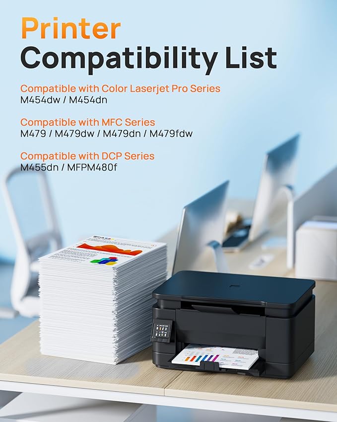 E-Z Ink 414X Toner Cartridges Compatible Replacement for HP 414X 414A W2020X Toner to Use with HP Color Laserjet Pro MFP M479fdw M479fdn M454dw M454dn M479 (4 Pack High Yield with Chip)