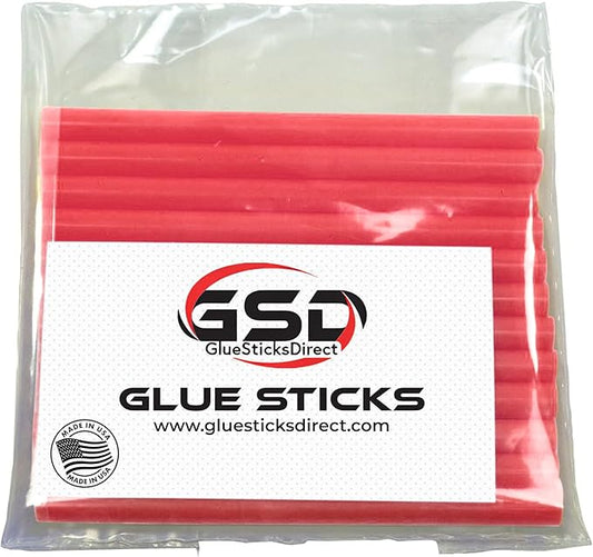 Mini Size Hot Melt Glue Sticks for Glue Gun - Bulk 4in Rubine Red Glue Sticks - Great for Art Craft Repairs & Compatible w/Most Glue Guns - 5/16" X 4" (24 Sticks) - Made in USA