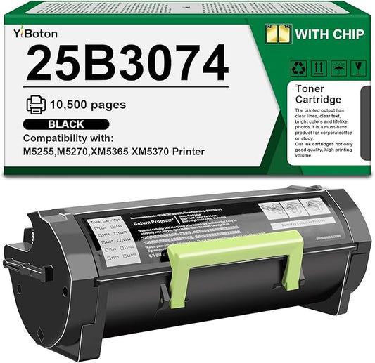 High Yield 25B3074 Black Toner Cartridge Compatible with Lexmark 25B3074 Toner Cartridge for M5255 M5270 XM5365 XM5370 Laser Printer(45,000 Pages)