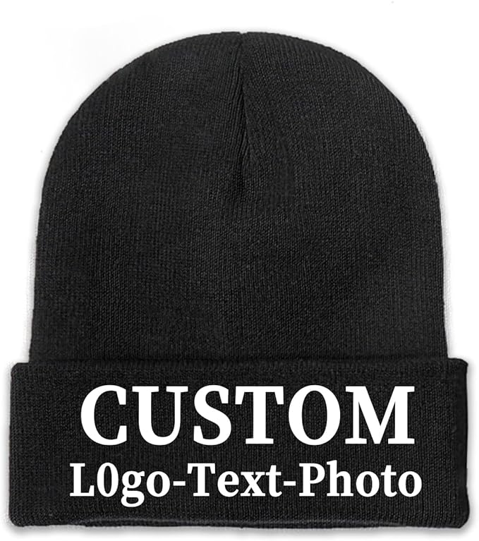 Custom Beanie for Men Women Bulk Custom Winter Hat Beanies with Logo Text Image Personalized Knit Hats Gifts for Business