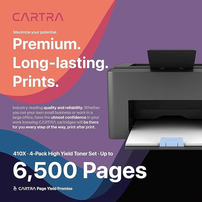 CARTRA 410X 410A Toner Cartridge Compatible with 410X Toner Cartridge 4 Pack High Yield Works with Color Laser Jet Pro M452 M377 MFP M477 Series Printer Ink