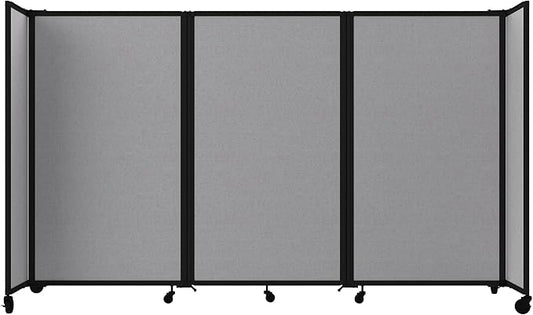 Versare Room Divider 360 Portable Wall Partition | Folding Panels | Large Freestanding Divider | Locking Wheels | Temporary Room Separator