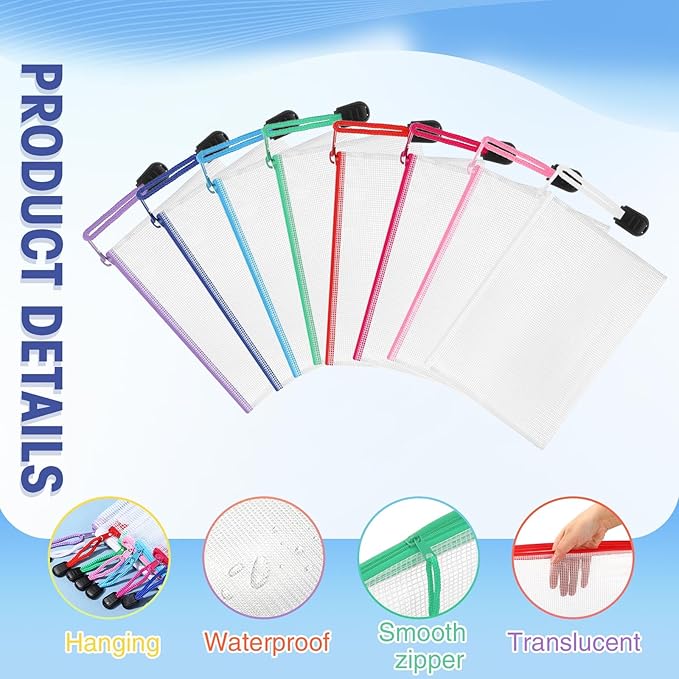 Jetec 32 Pcs Mesh Zipper Bags Toy Storage Bikini Organizer Bag Bolsas Para Guardar Trajes De Baño Waterproof Zipper Reusable Pouch Puzzle Multipurpose for Storage Office(Classic Color,5.1 x 4.1 Inch)