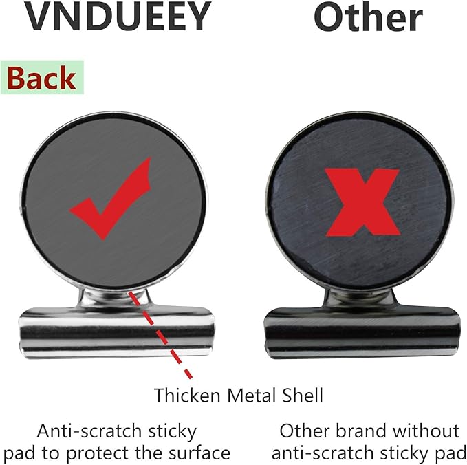 VNDUEEY 20 Pack Fridge Magnets Refrigerator Magnets Strong Magnetic Clips, Magnet Clips Heavy Duty, Whiteboard Magnet Magnetic Paper Clips for Home, School, Office, Teaching, Locker (Silver)