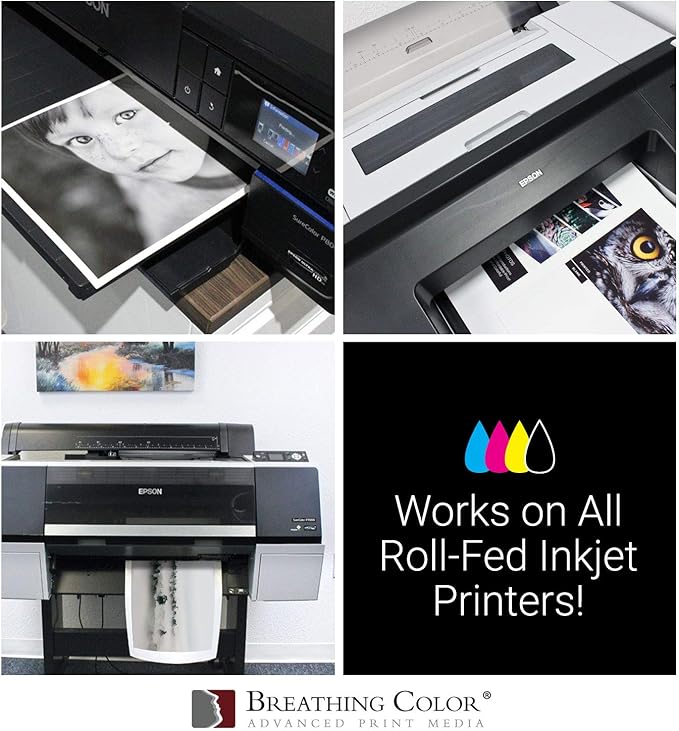 Vibrance Matte Photo Printer Paper 12 mil 230 gsm Matte Finish Premium Photo Paper Roll on 3in Core 36 in x 100 ft Works with Most Inkjet Printer Professional Makes and Models Like Epson Canon HP