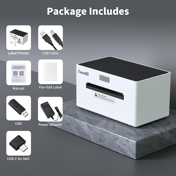 Bluetooth Shipping Thermal Label Printer, Portable 4×6 Label Makers for Small Business,Compatible with Android、iPhone、Windows＆Mac,Widely Used for Home＆Small Businesses and Office