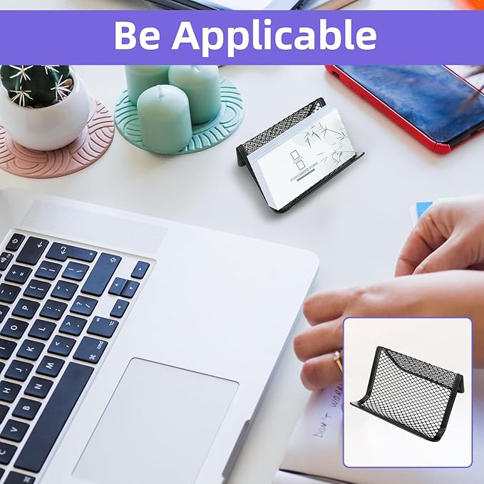 16pcs Black Metal Mesh Business Card Holder Desktop Card Holder Desk Card Holder 1pcs Clear Business Card Organizer