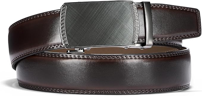 CHAOREN Mens Belt Leather Ratchet Belt - Customizable Fit, Effortless Style (35mm)