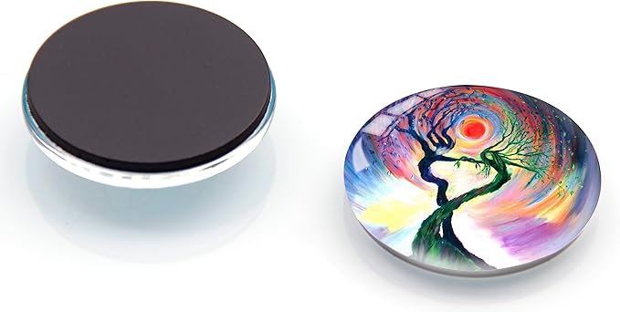 12Pcs Glass Refrigerator Magnet Fridge Sticker，Life Tree Crystal Fridge Magnets Decoration for Crafts,Strong Fridge Magnets for Kitchen, School,Office Whiteboard, Cabinet and Dishwasher (Life Tree)