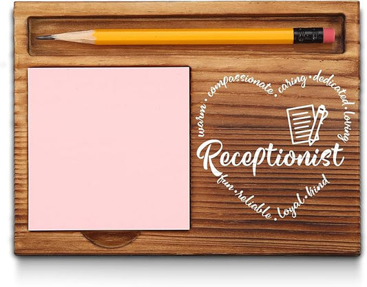 akeke Receptionist Gifts, Appreciation Thank You Gifts for Secretary, School Secretary, Office Assistant, Administrative Assistant, Receptionist Desk Self-Stick Note Pad Holders GSH12