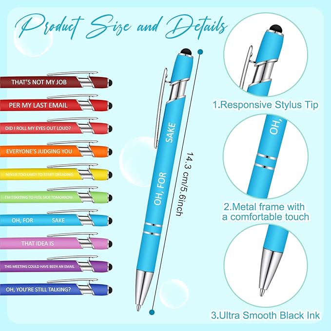 Geyee 24 Pcs Funny Sticky Notes with Funny Pens Fun Notepads for Adults Coworkers Nurse 3 x 4 Inch to Do List Notepads with Sayings Pen for Lab Week Gifts Teacher Office Supplies